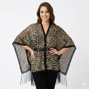 NWT KOKOMO 7-Way To Wear Poncho Oversized Scarf Swimsuit Cover up OS